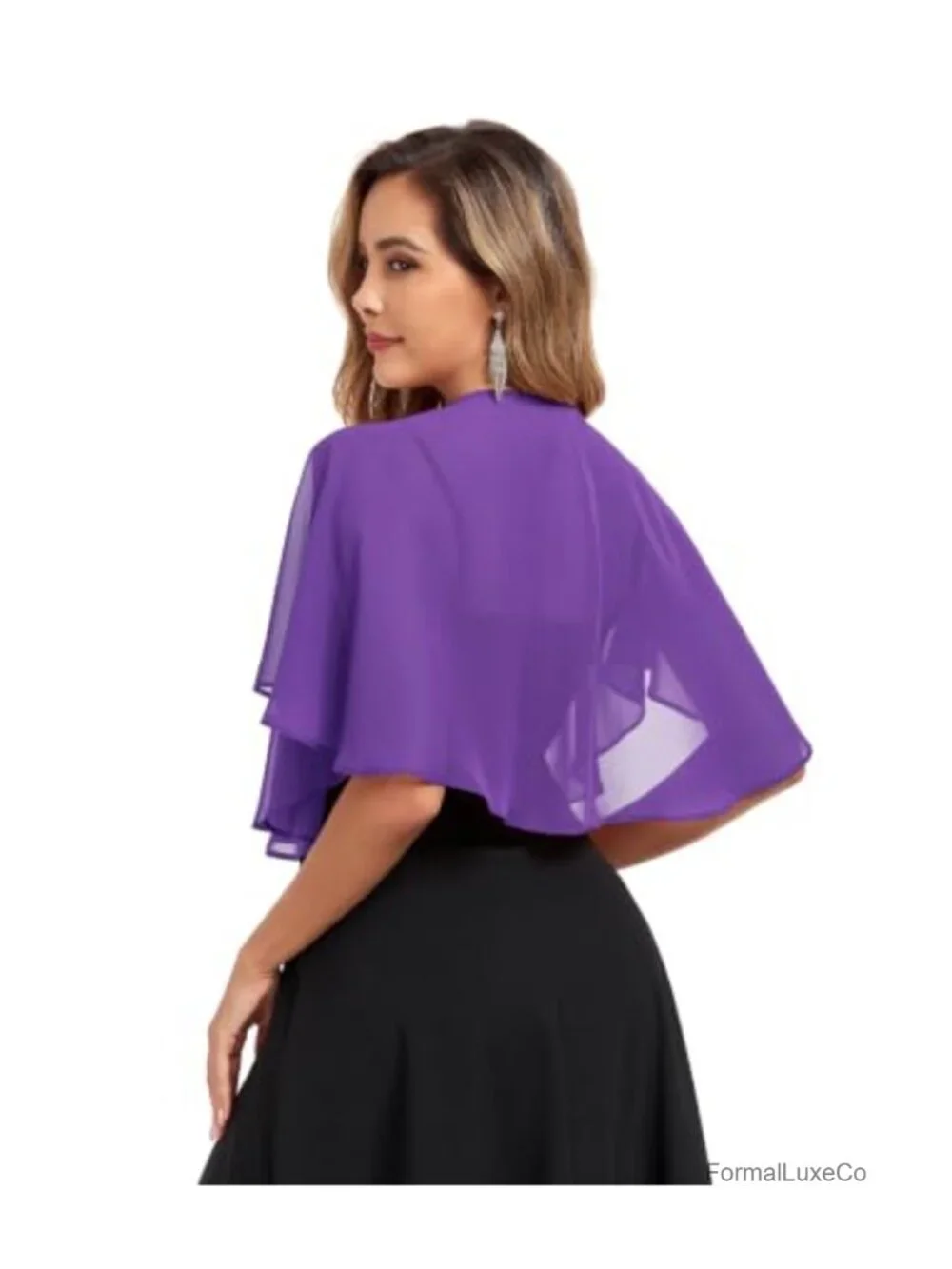 Chiffon Capelet Shawl Wrap for Evening Dress Bridal Wedding